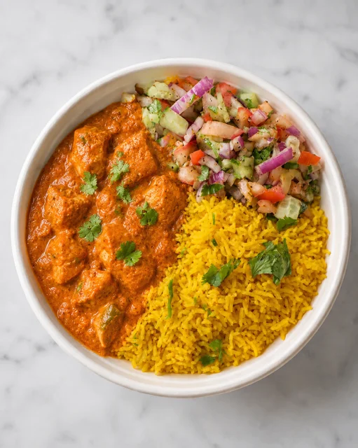Butter Chicken Bowl — gluten free Indian rice bowl at My Spice N Rice SE Calgary